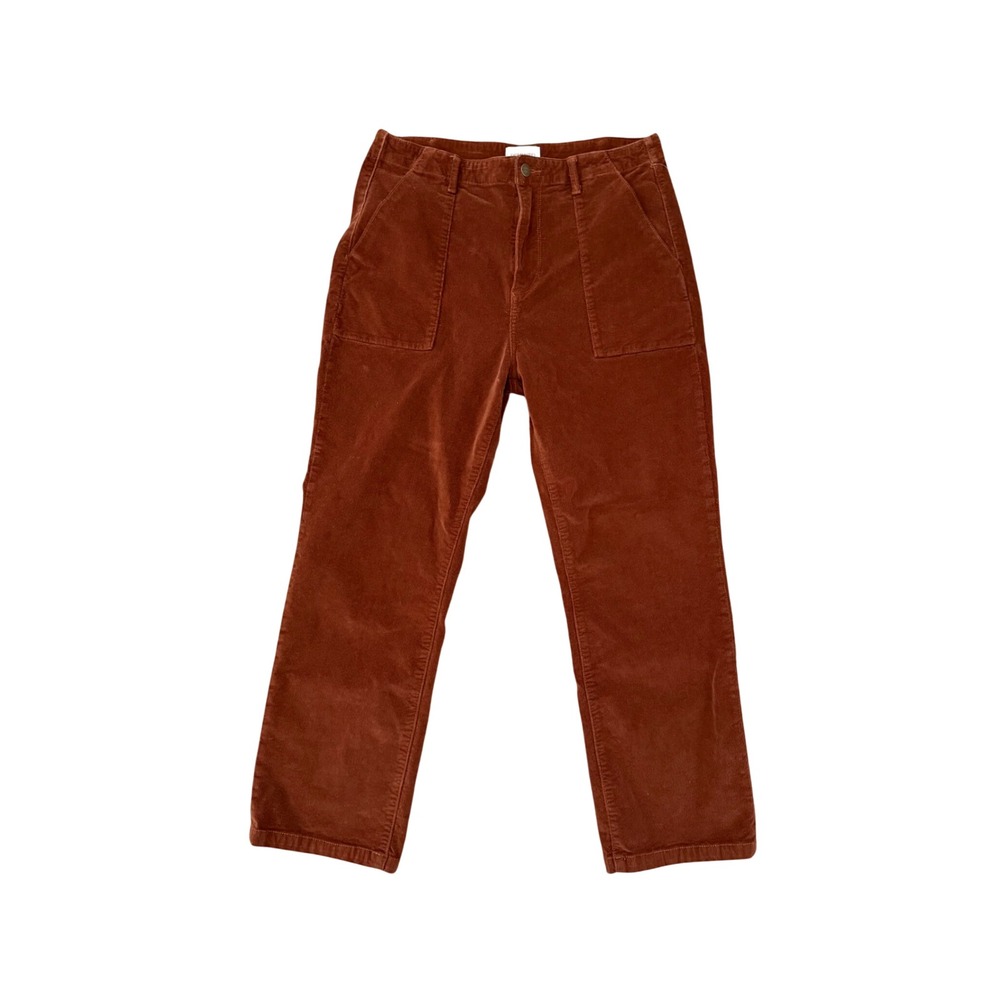 Driftwood Corduroy Pants Women 29 Rust Brown Excellent Straight Leg Patch Pocket